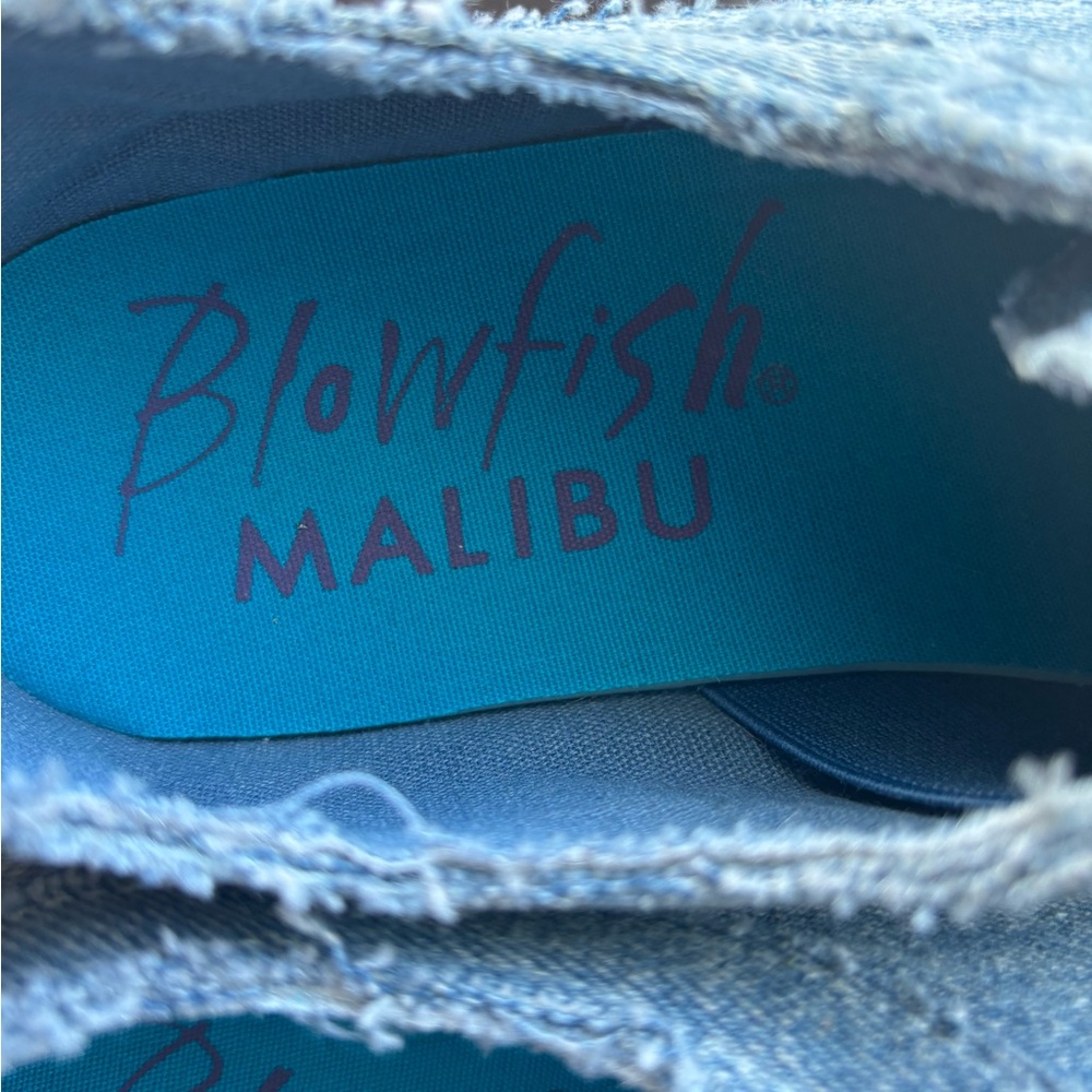 Blowfish Blue Frayed Slip-Ons - Picture 4 of 6